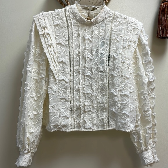 New Women’s Farm Rio Ivory 3D Stars Blouse For Anthropologie!!🔥🔥🔥 - Picture 5 of 16